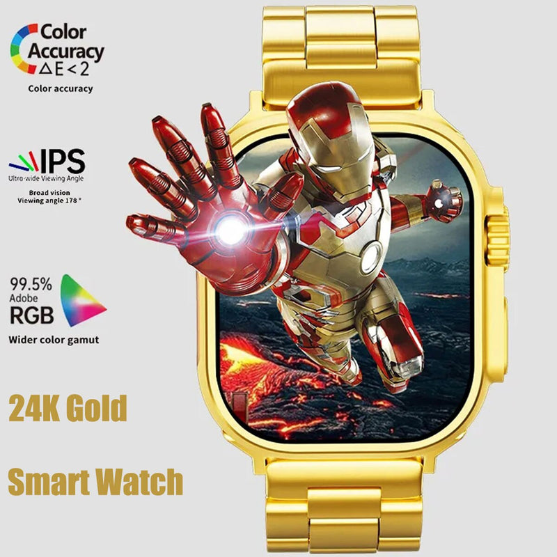 Watch 9 Ultra Gold Smart Watch Infinite Screen Big Men SmartWatch