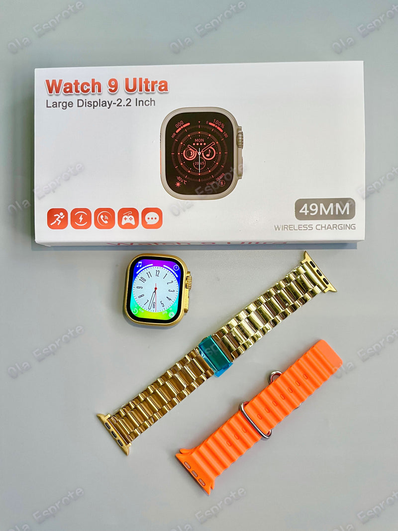 Watch 9 Ultra Gold Smart Watch Infinite Screen Big Men SmartWatch